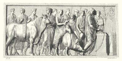 Romeinse processie met offerdieren door German School