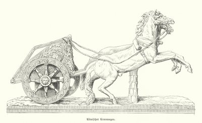 Romeinse racewagen (gravure) door German School