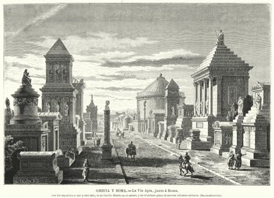 Romeinse graven langs de Via Appia bij de drie mijl markering door German School