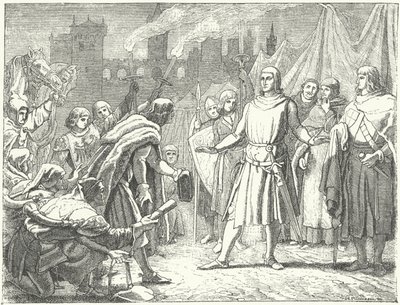 Rudolf van Habsburg, de nieuw gekozen Koning van Duitsland, begroet door de mensen van Basel door German School