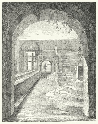 Ruïnes van het Kleine Theater in Pompeii (gravure) door German School