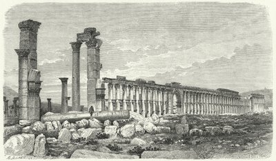 Ruïnes van de stad Palmyra, Syrië (gravure) door German School