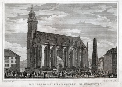 Sint-Maria van Würzburg (gravure, ca. 1850) door German School