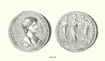Sallustius, Romeins historicus en politicus (gravure) door German School