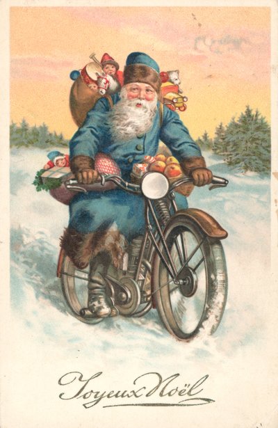 Kerstman op een motor door German School