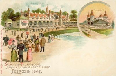 Saksische en Thüringse handels- en industrie tentoonstelling in Leipzig, Duitsland door German School