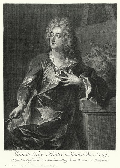 Zelfportret van de Franse kunstenaar Jean Francois de Troy door German School