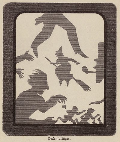 Schaduwfiguren (gravure) door German School
