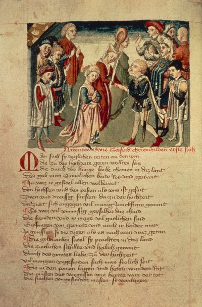 Siegfried ziet Kreimhild voor het eerst, uit de 