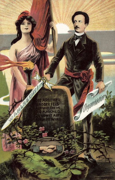 Socialistische propagandakaart door German School
