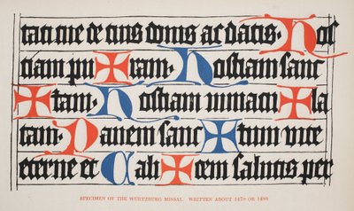 Specimen van het Wurtzburg Missaal, geschreven rond 1470 of 1480 door German School