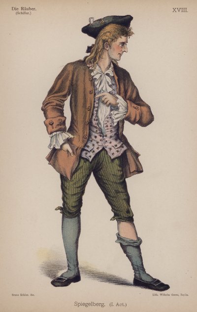 Spiegelberg, uit Die Räuber (De Rovers) door Friedrich Schiller door German School