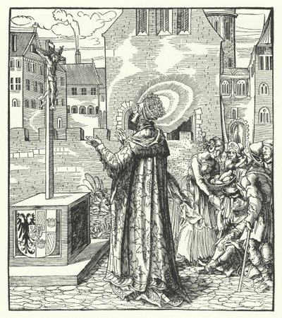 Sint Adelheid van Italië, tweede vrouw van de Heilige Roomse keizer Otto de Grote door German School