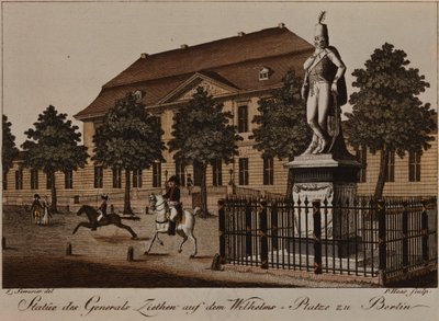 Standbeeld van generaal von Ziethen op Wilhelm Platz, Berlijn door German School