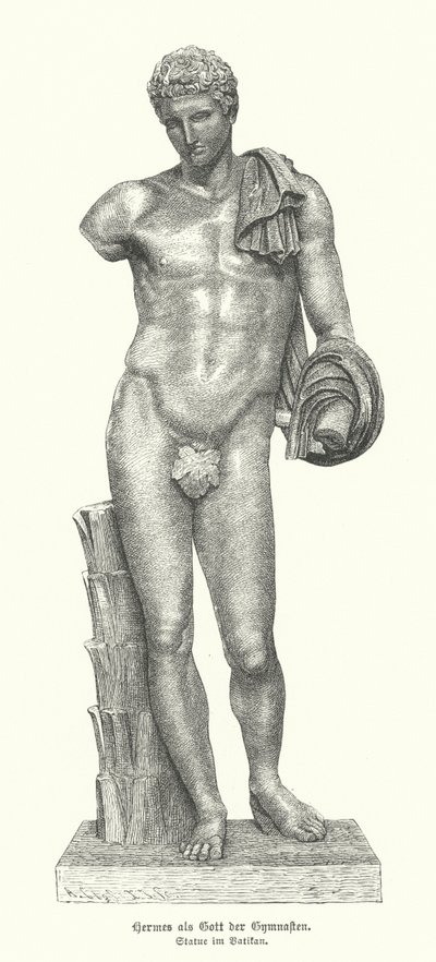 Standbeeld van de Oud-Griekse god Hermes als de god van gymnasten door German School