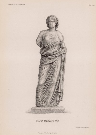 Standbeeld uit de Romeinse periode van Olympia, Griekenland door German School