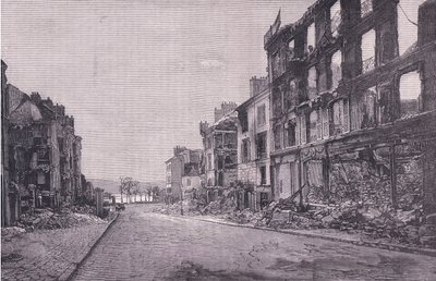 Straat in St Cloud, Cassells Geschiedenis van de Oorlog tussen Frankrijk en Duitsland, uitgegeven door Cassell and Company Limited, ca. 1890 door German School