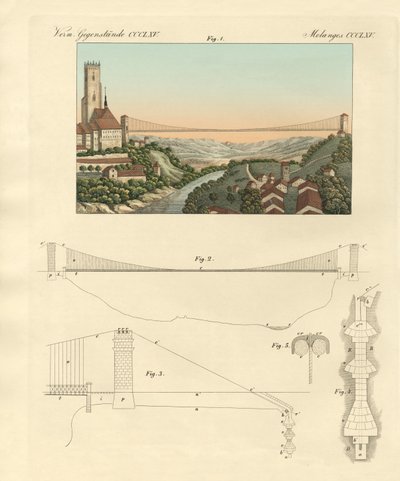 Hangbrug van Freiburg in Zwitserland door German School