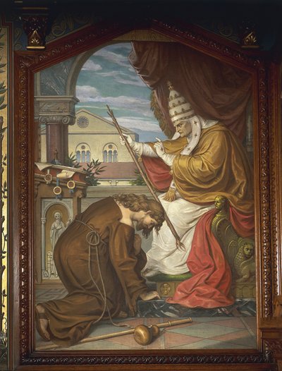 Tannhauser biecht zijn zonden op aan paus Urbanus IV, uit de Tannhauser Saga door German School