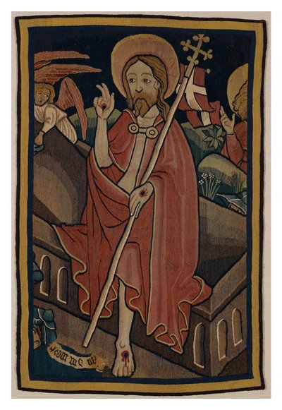 Tapijtfragment met de Opstanding van Christus, uit Neurenberg, ca.1440 door German School