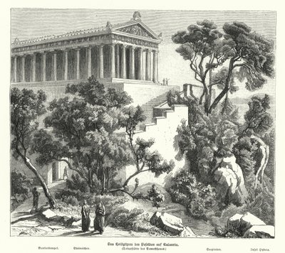 Tempel van Poseidon, Kalaureia, Griekenland, waar Demosthenes toevlucht zocht voordat hij in 322 v.Chr. vergif nam door German School