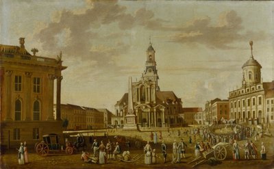De Alter Markt met de kerk van St. Nicolaas en het stadhuis, 1771 door German School