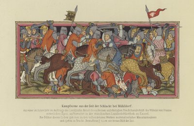 De Slag bij Muhldorf, 1322 door German School