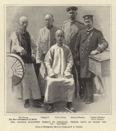 De Chinese expiatoire missie naar Duitsland, Prins Chun aan boord van de S.S. "Bayern" door German School