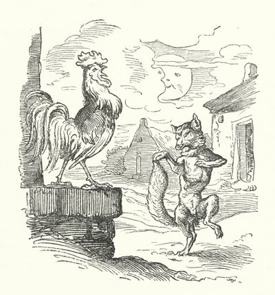De Haan en de Vos (gravure) door German School