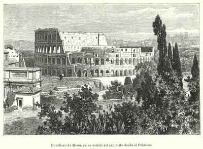 Het Colosseum, Rome, gezien vanaf de Palatijn door German School