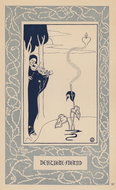 De toegewijde vriend (litho) door German School