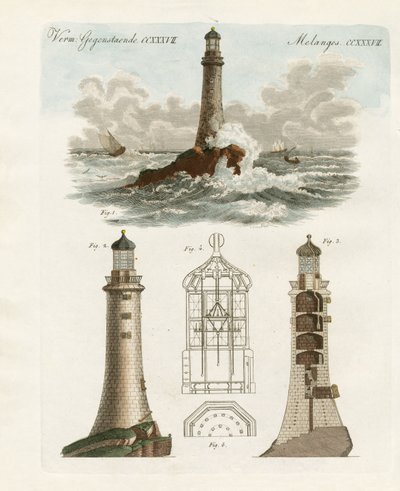 De Eddystone vuurtoren door German School