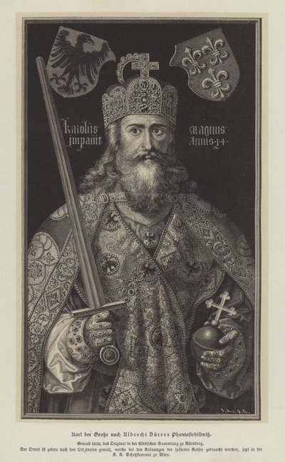 De keizer Karel de Grote (gravure) door German School