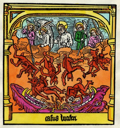 De Val van Lucifer en de Opstandige Engelen, illustratie uit een kopie van de 