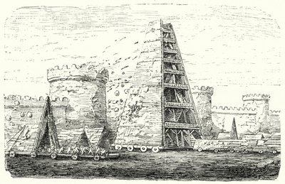 De Helepolis van Demetrius I van Macedonië (gravure) door German School