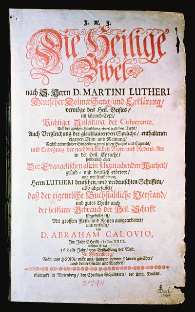 De Heilige Bijbel, Deel I., 1681 door German School