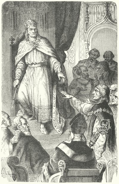 De Heilige Roomse keizer Karel IV vaardigt de Gouden Bul van 1356 uit door German School
