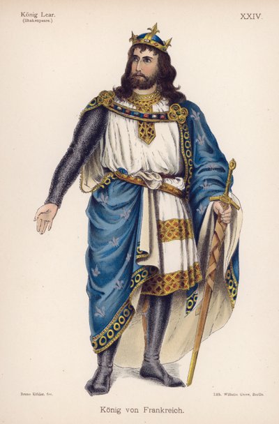 De koning van Frankrijk, uit Shakespeares King Lear door German School