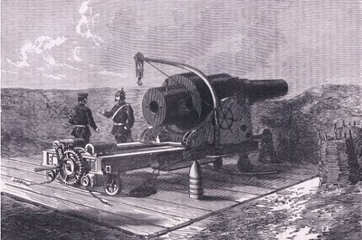 Het Krupp-kanon, Cassells Geschiedenis van de oorlog tussen Frankrijk en Duitsland uitgegeven door Cassell and Company Limited, ca. 1890 door German School