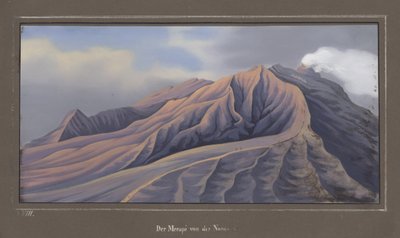 De noordkant van de Merapi gezien vanaf 4686 voet, november 1836, pl.VII uit Topographischer und naturwissenschaftlicher Atlas zur Reise durch Java, door Dr. Fr. Junghuhn, Magdeburg, 1845 door German School
