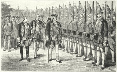 De Potsdamer Riesengarde, infanterieregiment van langer dan gemiddelde soldaten in het leger van Frederik Willem I van Pruisen, 18e Eeuw door German School