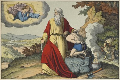 Het offer van Isaak door Abraham, illustratie uit L