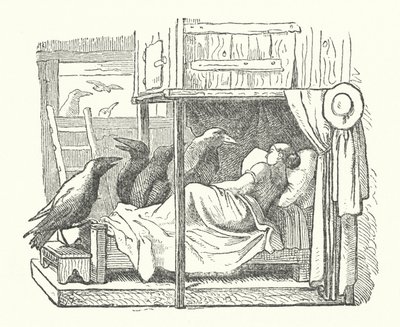 De zeven kraaien (gravure) door German School