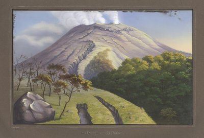 De zuidkant van de top van Merapi gezien vanaf een hoogte van 5231 voet, september 1836, pl.VII, uit Topographischer und naturwissenschaftlicher Atlas zur Reise durch Java, door Dr. Fr. Junghuhn, Magdebur door German School