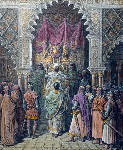 Het Verdrag van Jaffa tussen Keizer Frederik II en Sultan al-Kamil in 1229 door German School
