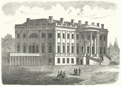 Het Witte Huis, Washington DC (gravure) door German School