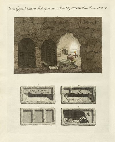 De catacomben van de ondergrondse gravers in Rome door German School