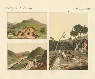 De edelsteenmijnen in Brazilië (gekleurde gravure) door German School