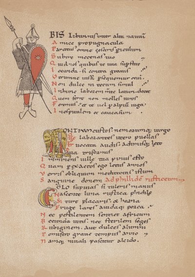 De poëzie van Horatius in een 12e-eeuws Frans manuscript door German School