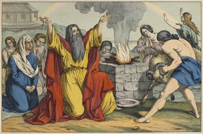 Het offer van Noach, illustratie uit L